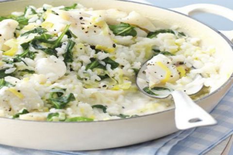 Smoked Haddock Risotto Recipe, Oak Smoked Haddock with leeks